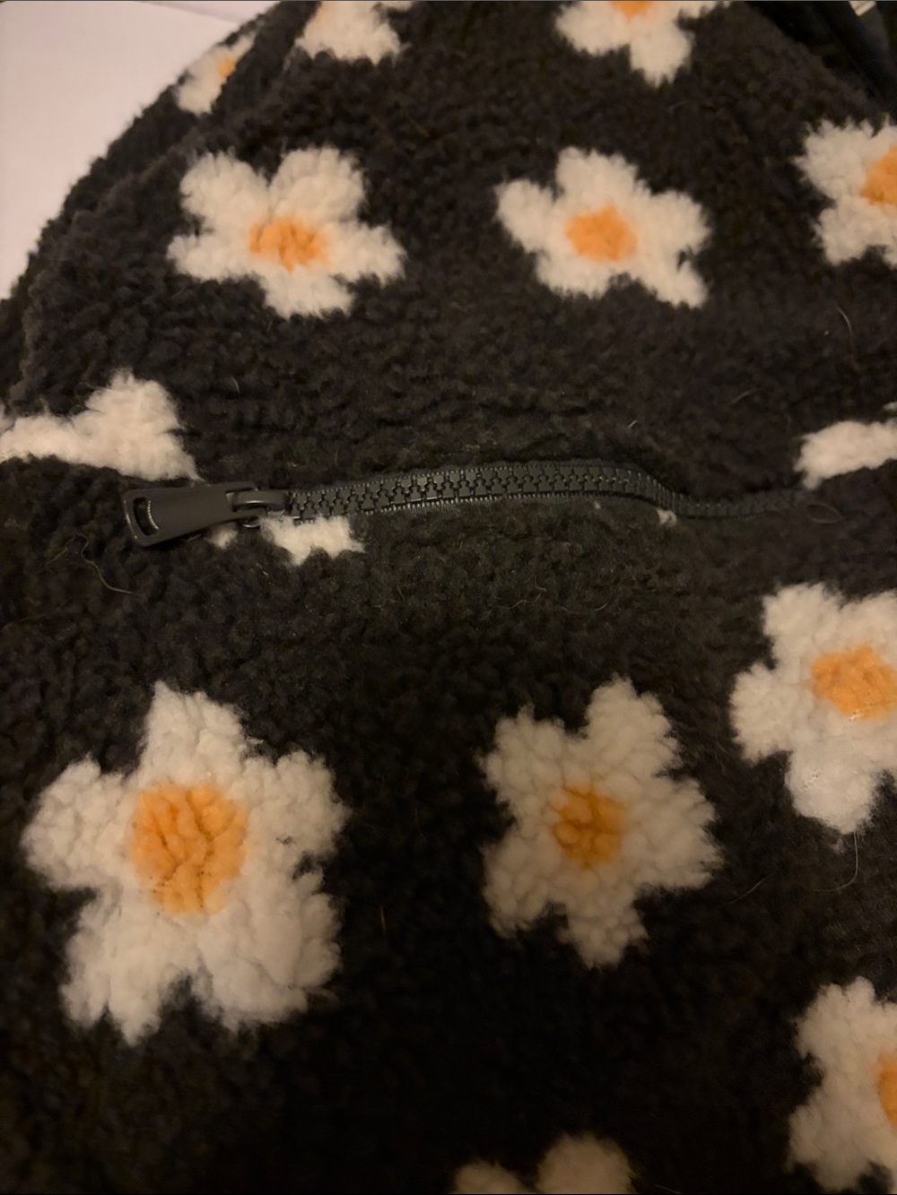 Simply Southern Dark Grey Sherpa Jacket with White & Yellow Flower Print - Picture 4 of 10